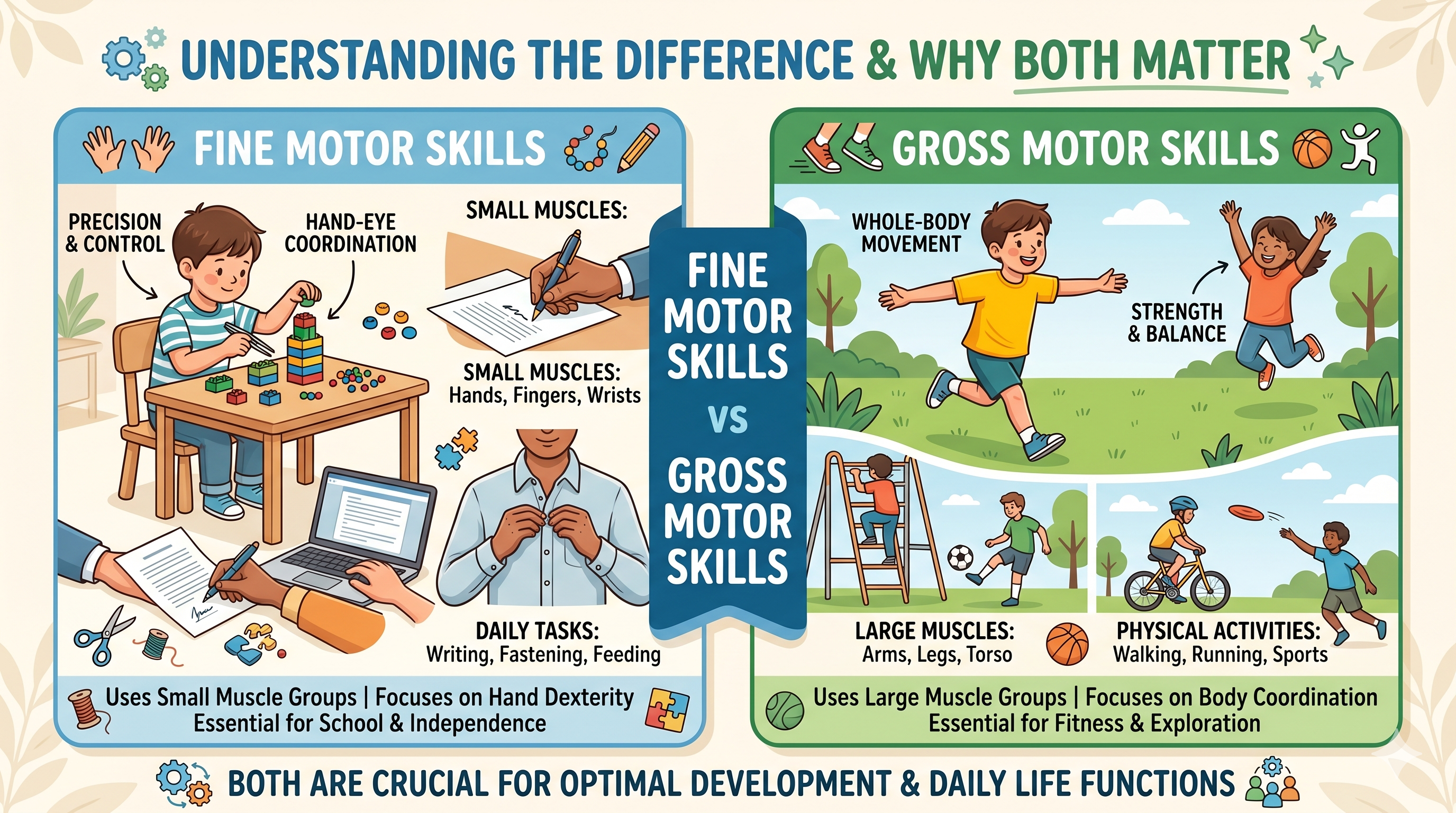 Fine vs Gross Motor Skills