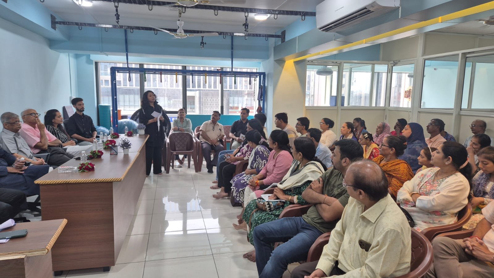 Clinical staff review session and patient case discussion